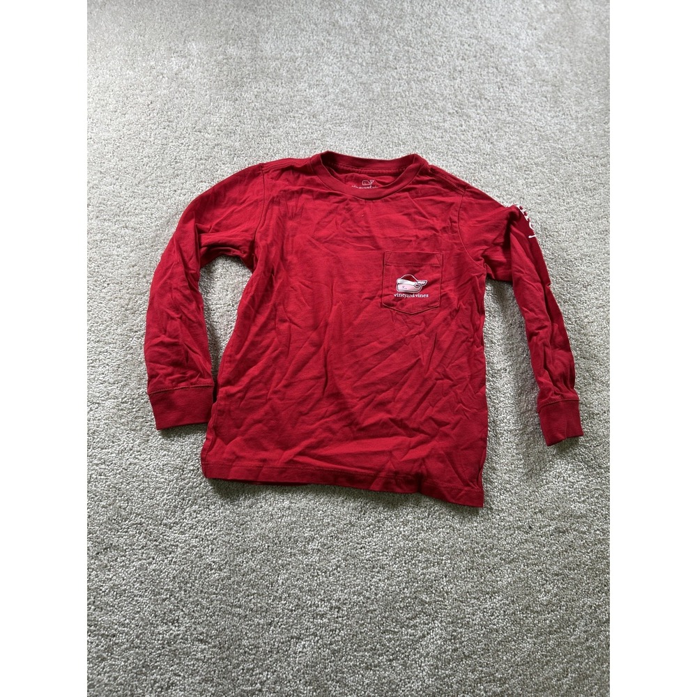 Vineyard Vines Shirt Mens Small Red Long Sleeve Merry Christmas Whale Graphic